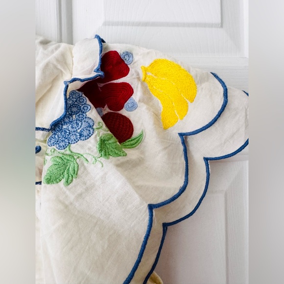 Farm Rio Embroidered Ruffle Mini Tunic Dress - Picture 14 of 15